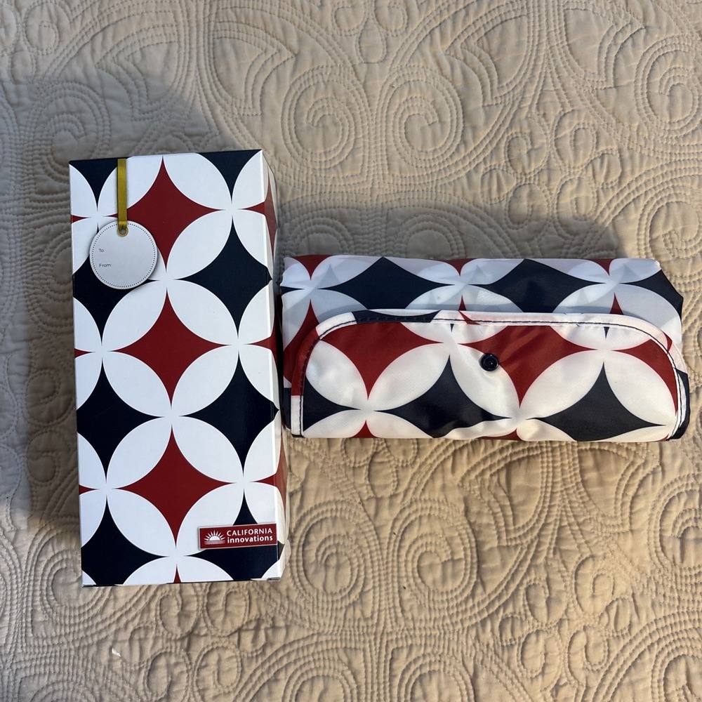 California Innovations Insulated Market Tote Red  White Blue 18.5x6.2x17.9" NIB